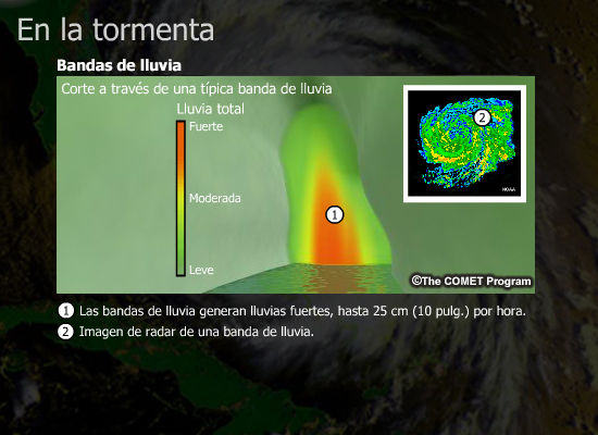Bandas de lluvia internas de la tormenta