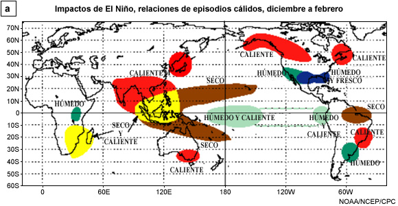 El Niño durante el invierno boreal (a).