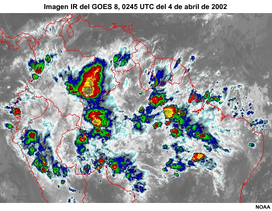 Imagen IR del GOES 8, 1745 UTC del 3 de abril de 2002