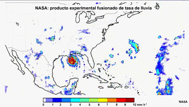 Productos experimentales de fusión de tasas de precipitación de la NASA.