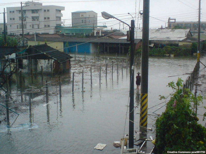 Flooding due to due to Typhoon Morakot (2009).
