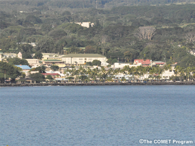 photo of buildings along the coast at Hilo, Hawaii