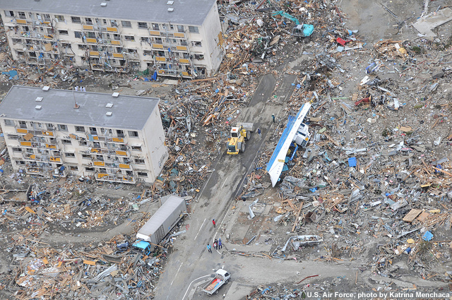 photo of tsunami damage following March 11 2011 earthquake and tsunami in Japan