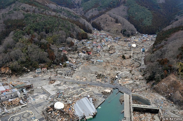photo of tsunami damage following March 11 2011 earthquake and tsunami in Japan
