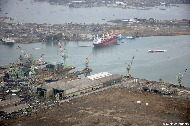 photo of tsunami damage following March 11 2011 earthquake and tsunami in Japan
