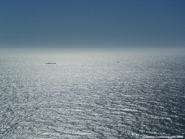 Waves at sea.