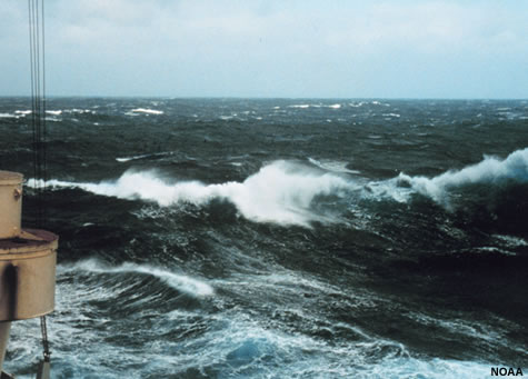 North Pacific storm waves as seen from the M/V NOBLE STAR  