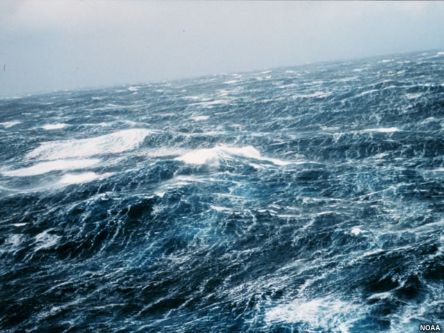 The towing steamer Nimrod as seen from the Nimrod in a heavy sea.