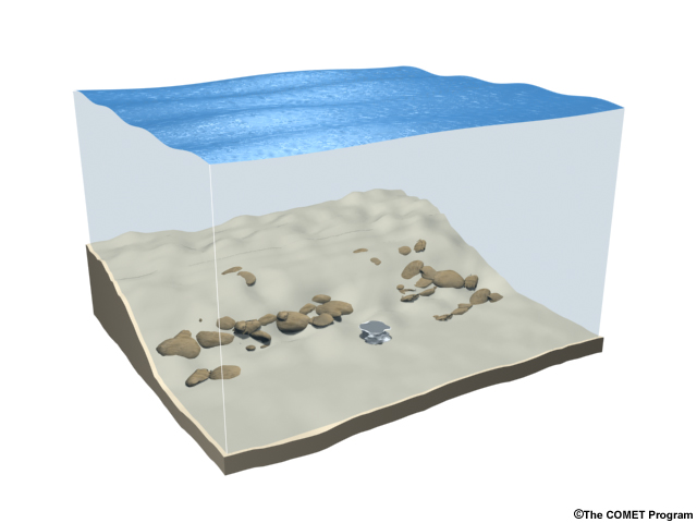 illustration of submarine on ocean floor