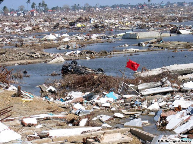 Destruction at Banda Aceh after the 2004 tsunami.