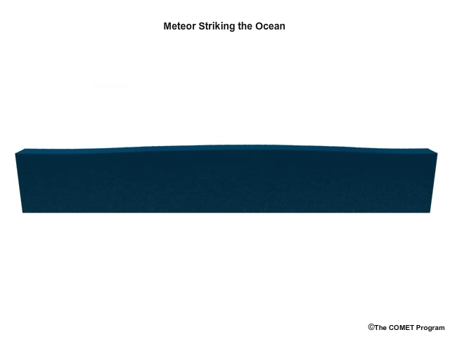 A meteor hitting the ocean