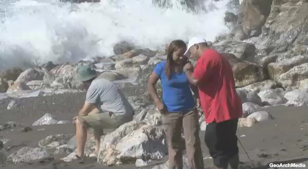 video of tsunami siren sounding on beach and people moving toward high ground