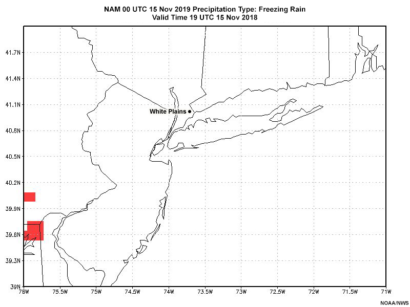 Animation of NAM freezing rain prediction for 15 November 2019
