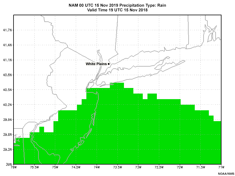 Animation of NAM rain prediction for 15 November 2019